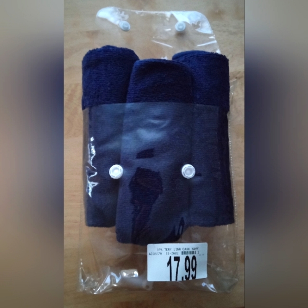 Koala Baby 3-Pack Terry Liner - 23"x11" Dark Navy - Picture 2 of 6